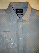 CHARLES TYRWHITT Weekend Shirt L 16 1/2 x 35 100% Cotton Classic Fit Blue Dot