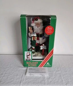 VINTAGE CHRISTMAS HOLIDAY CREATIONS 1993 MUSICAL SANTA AT NORTH POLE IN BOX - Picture 1 of 13
