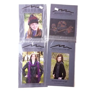 4 MOUNTAIN COLORS KNITTING PATTERN LOT: SCARF, HAT MITTENS LF - Picture 1 of 1