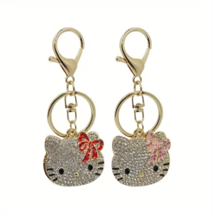 Sanrio Hello Kitty con Espejo Llavero Estrás Llavero Bolso, Monedero Dije - Imagen 1 de 7