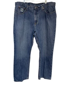 Pantalones de mezclilla para hombre ajustados azules 44x30 calce relajado 100 % algodón pierna recta hechos en M - Imagen 1 de 6