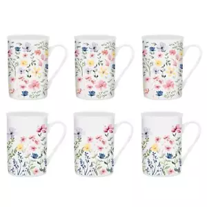 Set 6 Tazzine Caffè Floreali New Bone China Pomeriggio Tazzine Tè Casa Cucina - Foto 1 di 6