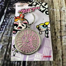 The Powerpuff Girls Blossom Color Circle Metal Keychain with Mirror Side