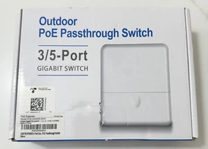 5 Port Gigabit PoE Passthrough Switch Outdoor Ethernet Extender Up to 100m/328ft - Picture 1 of 3