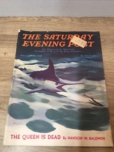 The Saturday Evening Post  February 28 1942 William Goadby Vintage Gift Birthday - Picture 1 of 3