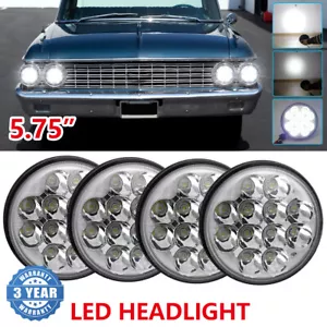 For Ford Galaxie 500 1962-1974 4pcs 5.75" 5-3/4inch Round LED Headlights Upgrade - Picture 1 of 8