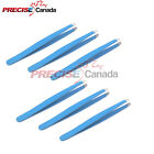 6 Slant Tip Tweezers Blue Color Personal Care Hair Removing Facial Beauty Tools