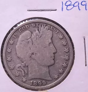 1899 BARBER HALF DOLLAR.....90% SILVER - Picture 1 of 2