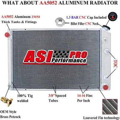 3 Row Aluminum Radiator fit 1973-1987 Chevy GMC Truck Pickup C10/C20/C30: Foto 1 de 4