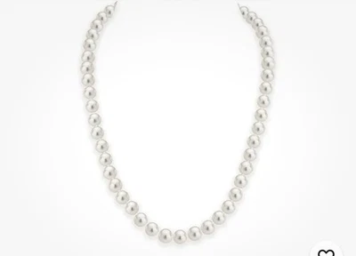 "Collar redondo blanco concha simulada perlas joyería 18""" Foto 1 de 4