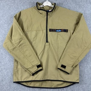 Vintage Kavu Canvas Pullover Jacket 1/4 Zip Throwshirt Men’s L Tan Made In USA - Picture 1 of 7