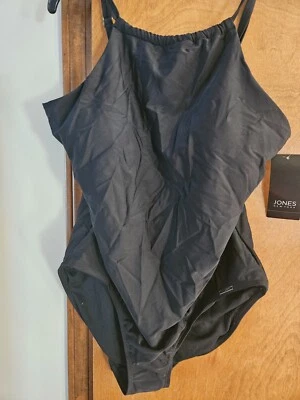 Jones New York Traje De Baño Mujer Una Pieza Talla 12 Negro (Original $138) Nuevo Foto 1 de 4