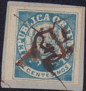 URUGUAY 1864 # 23 FEINES 12c PEN STEMPELSTÜCK - Bild 1 von 1