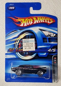 Camaro Hot Wheels 2006 Motown Metal Series '67 negro #89 - Imagen 1 de 3
