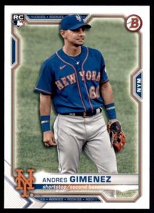 2021 Bowman Base #8 Andres Gimenez - New York Mets RC
