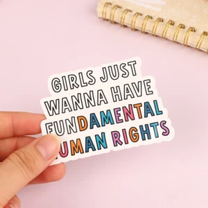 Empowerment & Reproductive Rights Weatherproof Vinyl Sticker Feminist & Roe - Zdjęcie 1 z 9