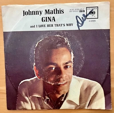Johnny Mathis 45 RPM w/Picture Sleeve - "GINA" and "I Love Her That's Why" - Image 1 of 4