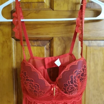 Sexy Lace Babydoll Nightwear Lingerie Mini Dress Sleepwear Women Small - Image 1 of 4