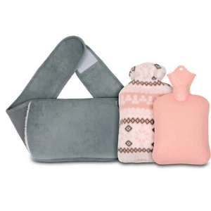 3pk Hot Water Bottle Belt with Luxury Cover Wearable Period Pain Relief 1L - Picture 1 of 21