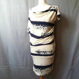 Vivienne Westwood Anglomania Drape Dress Stretch Jersey Blue White Medium - Picture 1 of 13