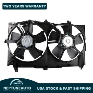 Dual Radiator Cooling Fan for 03-07 Infiniti G35 03-06 Nissan 350Z V6 3.5L Black - Picture 1 of 5