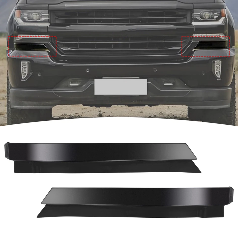 2pcs Front Bumper Trim Filler Left Right For 2016-2018 Chevrolet Silverado 1500 Foto 1 de 4