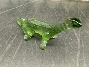 Lalique Komodo Dragon/Salamander - Frosted Green Crystal Read! - Picture 1 of 10