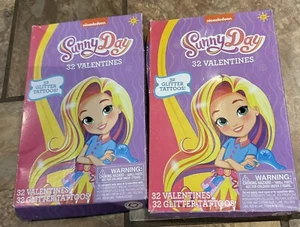 B79 Set Of 2 Valentines Day Cards (Box of 32) Nickelodeon Sunny Day with Tattoos - Picture 1 of 3