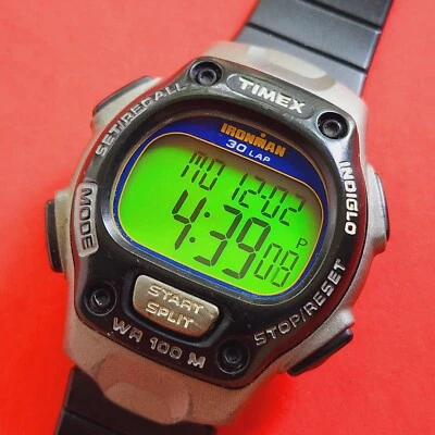 Timex Ironman Watch 30 Lap Vintage Indigo Triathlon 854 Iron Man Mens - image 1 of 4