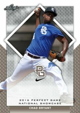 CHAD BRYANT 2016 LEAF "PERFECT GAME" SHOWCASE NIKE ALL-AMERICAN ROOKIE CARD #049