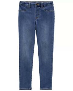 New Carters Girls Blue Medium Wash Denim 5 Pocket Skinny Adjustable Jeans 6