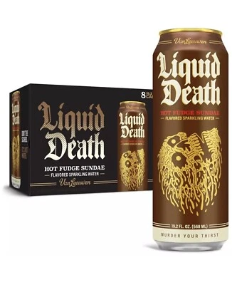 Liquid Death - Hot Fudge Sundae LIMITED EDITION Sparkling Water - 1 Can IN HAND - Image 1 of 2