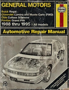 GM REGAL LUMINA MONTE CARLO CUTLASS SUPREME GRAND PRIX - 1988 - 1995 - USED - Picture 1 of 2
