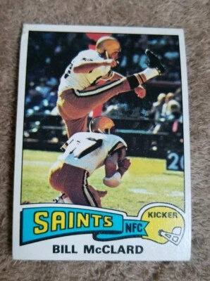 1975 Topps #382 Bill McClard - New Orleans Saints  - Image 1 of 2