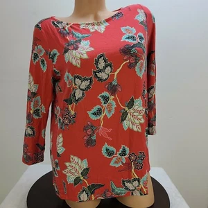 J Jill Wearever Top Floral Mujer Pequeño Multicolor Cuello Redondo Pullover Elástico - Imagen 1 de 9