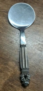 Georg Jensen ACORN Serving Spoon Round Server Sterling Silver Denmark Flatware 8 - Picture 1 of 4
