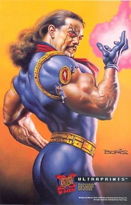 X-Men 1995 Fleer Ultra Ultraprints Jumbo Case Topper Insert Card Bishop Print - Imagen 1 de 1