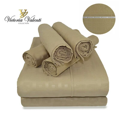 Victoria Valenti 1800 Juego de Sábanas King, Cal King, Queen, Completo, Doble Cepillado 6 piezas Foto 1 de 4