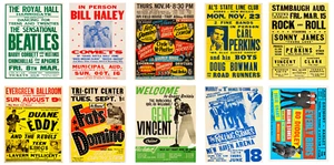 Lot of (10) 1955-1964 Early Rock-Rockabilly Artists 13 x 17 Reproduction Concert - Picture 1 of 11