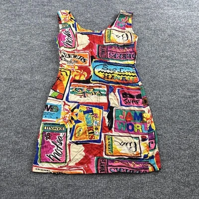 Vestido Vintage Jams World Mujer 7 S Colorido Estampado Hawaiano Funda Resort Vibrante Foto 1 de 4
