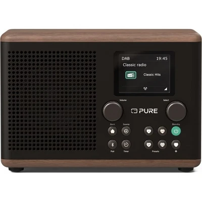 Pure Classic H4 DAB Radioempfänger Kaffee Schwarz/Walnuss - Bild 1 von 3