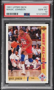 1991-92 Upper Deck Earvin Magic Johnson Card #57 PSA 10 Mint Basketball Cards - Picture 1 of 2