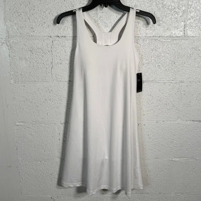 Vestido de rendimiento liso para mujer ID Ideology, blanco brillante, XS Foto 1 de 4
