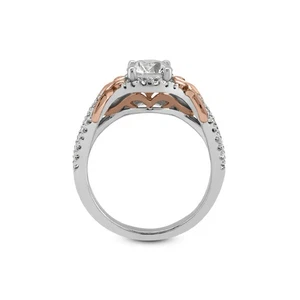 1 kt F VS2 runder natürlicher Diamanten 14 kt T/T Gold Vintage Stil Beistellstein Ring - Bild 1 von 4