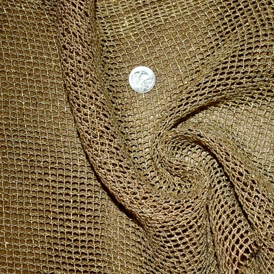 Windowpane Open Mesh GOLD with Sparkly Lurex Fabric Decor Costume 14x56" REMNANT - Image 1 of 4
