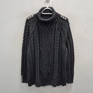 Holland Cooper Greenwich Roll Neck Knit Wool Blend Chunky Jumper Sweater Medium - Picture 1 of 8