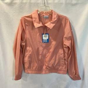 NWT Women's Columbia Time Is Right, Full Zip Windbreaker, Pink, Elastic Waist, S - Picture 1 of 8