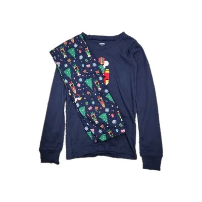 Conjunto de camisa y pantalón pijama navideño azul marino talla 10 Gymboree para niños  Foto 1 de 4