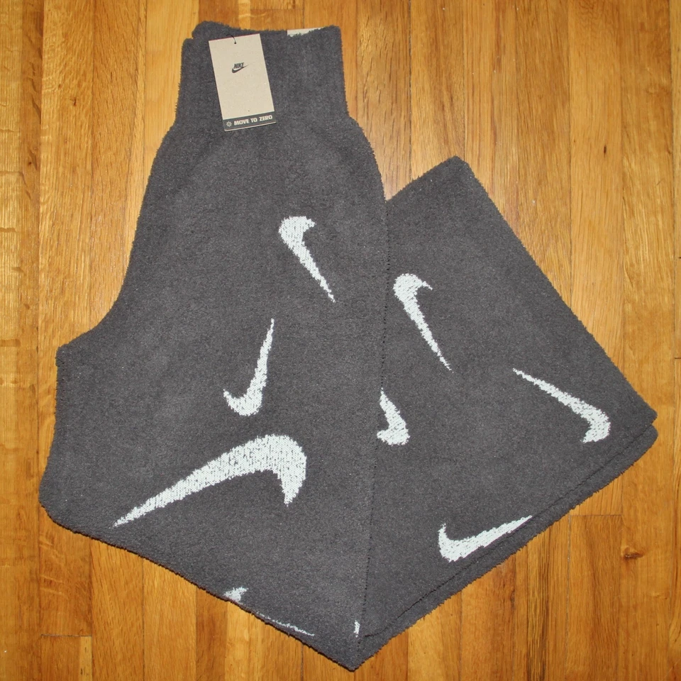 Nike Phoenix Cozy Boucle high-waist wide-leg knit pants ash FD4288-254 sz XL