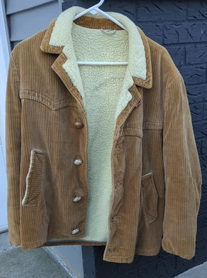 Chaqueta de Colección Great Western Pesada Marrón Pana Acrílico Sherpa 42 Forrada FOTOS Foto 1 de 4